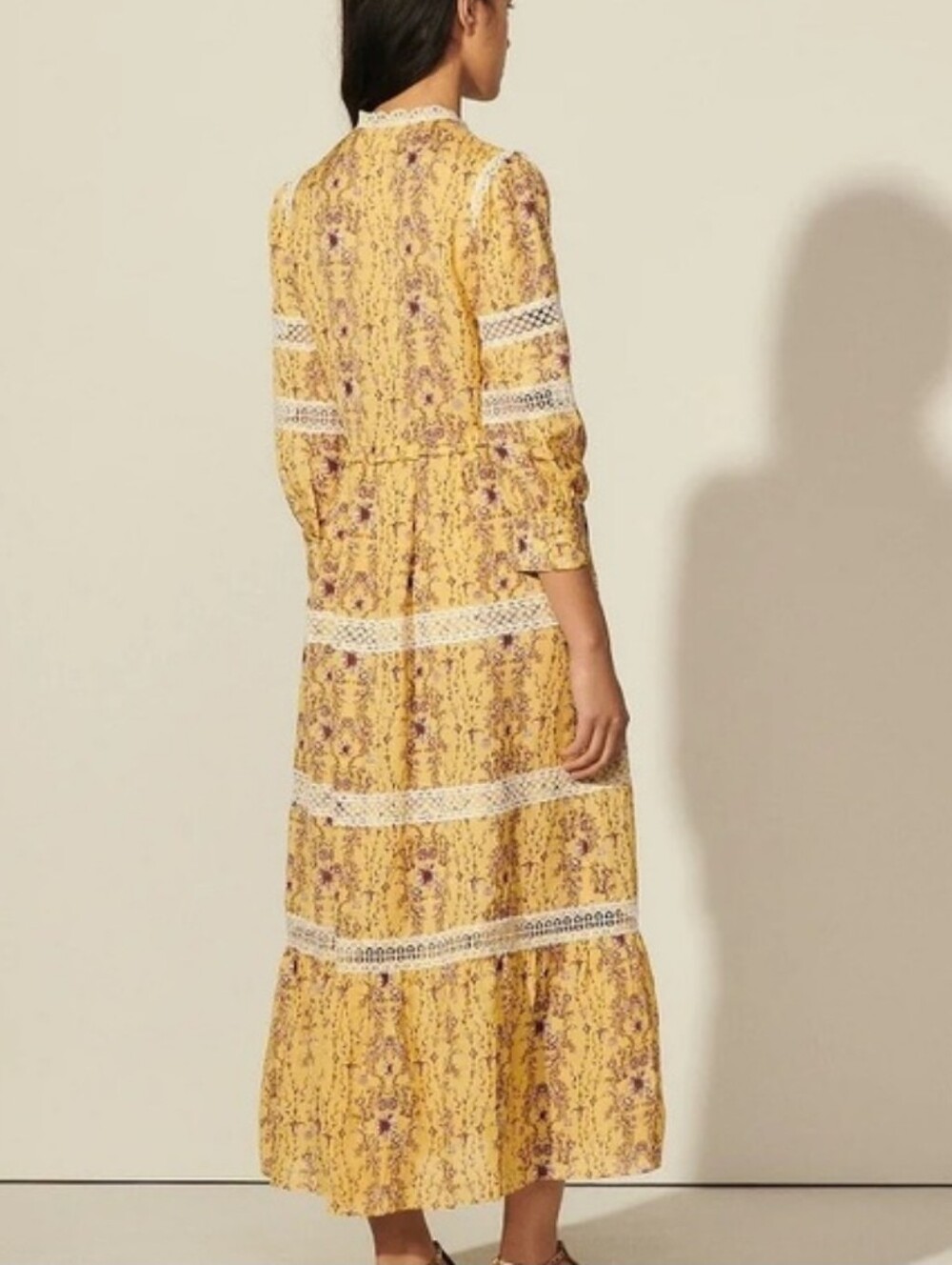 NWOT SANDRO | $580 Angeliqua Lace Detailed Maxi Dress - Picture 7 of 11